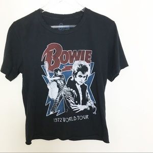 Bowie graphic concert tee distressed slight crop